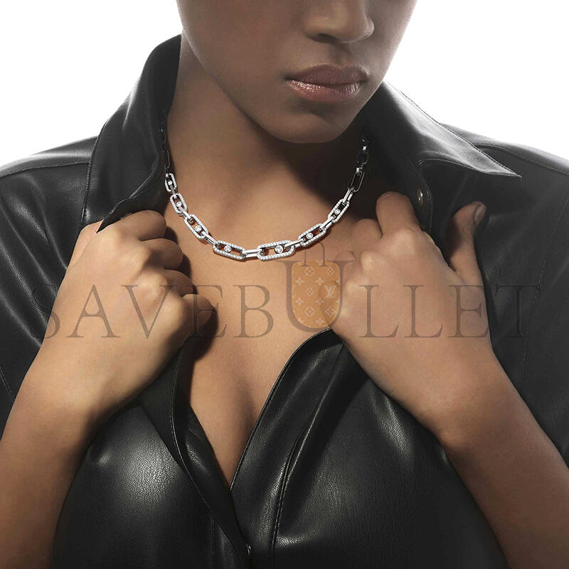 Mes1kaa paris move link pavÉ white gold d1am0nd necklace 14042-wg